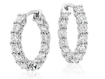 Diamond Eternity Hoop Earrings
