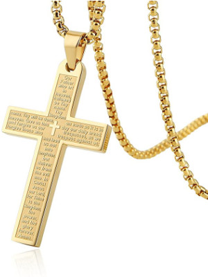 HZMAN Stainless Steel Lord's Prayer Necklace