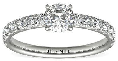 Scalloped Pavé Diamond Engagement Ring