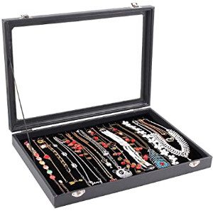 Wuligirl Necklace Jewelry Tray Storage Box