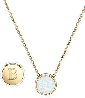 CUINOFOR Gold Plated Opal Necklace