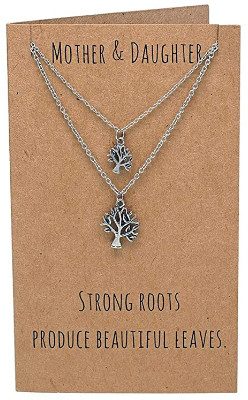 Quan Jewelry Tree of Life Mom and Me Necklace Set