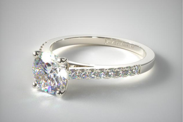 diamond ring with cathedral setting