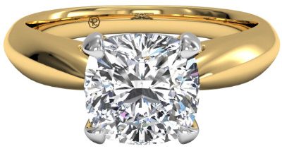 Solitaire Diamond Cathedral Tapered Engagement Ring