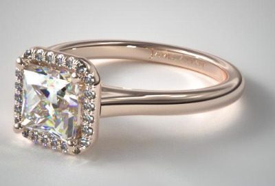14K Rose Gold Pav? Halo Diamond Engagement Ring