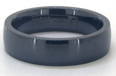 Black Titanium High Polish Finished 6mm Domed Comfort Fit Ring