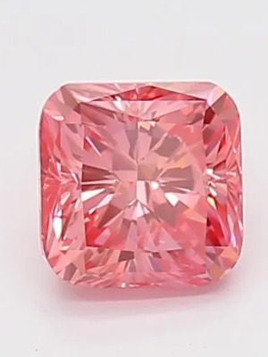 Fancy Vivid Pink 0.77ct SI1 Cushion Lab Created Diamond