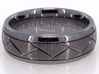 Gray Tungsten Carbide 8MM Domed Comfort Fit Band by TRITON