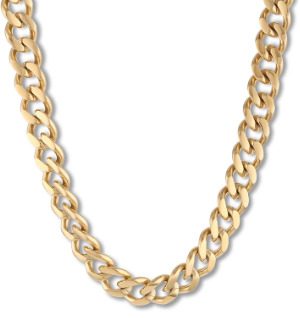 Men's Curb Chain Necklace Yellow Ion-Plated Stainless Steel 24"