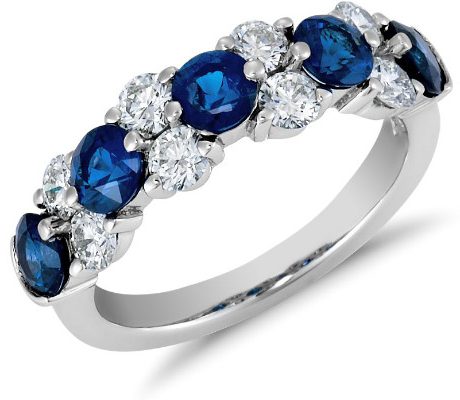 Sapphire and Diamond Garland Ring