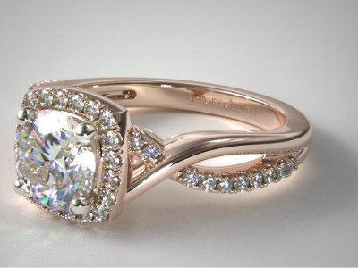 14K Rose Gold Infinity Halo Engagement Ring