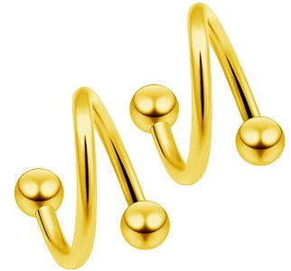 16G Twisted Barbell Spiral Earrings