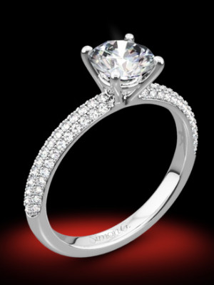18k White Gold Simon G. LP1935-D Delicate Diamond Engagement Ring