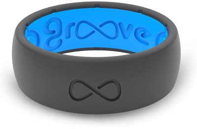 Groove Life - Groove Ring The Worlds First Breathable Silicone Ring Original (Deep Stone Grey/Glacier Blue) (Size 8) 