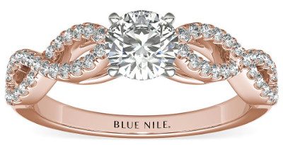 Infinity Twist Micropavé Diamond Engagement Ring by Blue Nile