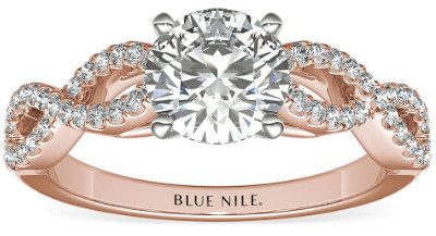 Infinity Twist Micropavé Diamond Engagement Ring
