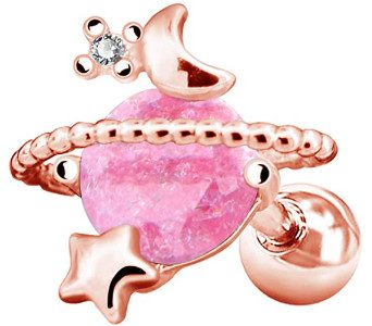 OUFER Surgical Steel Moon Pink Earring