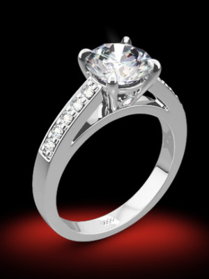 Platinum Flush-Fit Diamond Engagement Ring