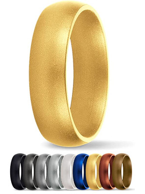 SafeRingsz Metallic Silicone Wedding Ring
