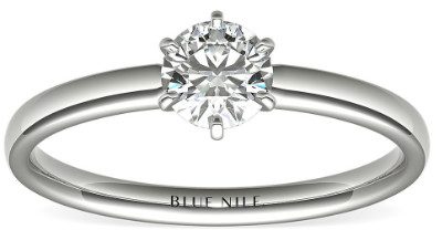 Six-Prong Low Dome Comfort Fit Solitaire Engagement Ring