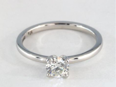 0.53 Carat J-VVS2 Excellent Cut Round Diamond 1.5mm Comfort Fit Engagement Ring