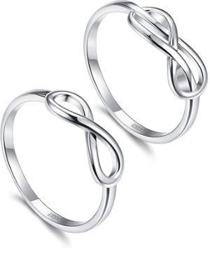 Milacolato Infinity Loop Silver Rings