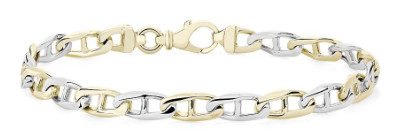 Mariner Two Toned White & Yellow Gold Mens Bracelet at Blue Nile